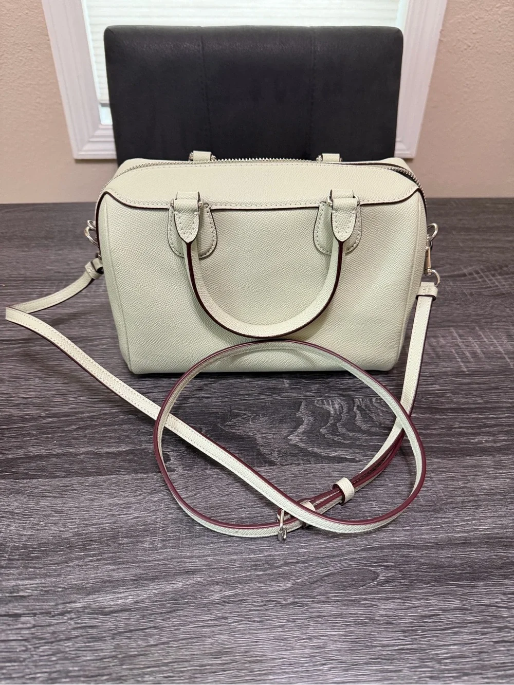 Coach Mini Bennett Pebbled Leather Satchel in Mint Green